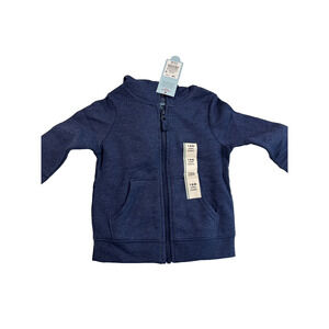Cat & Jack Toddler Boys' Fleece Zip-up Sweatshirt Navy Blue 18M NWT